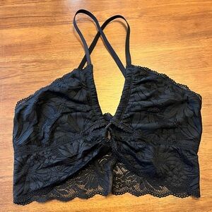 Aerie Hibiscus Lace Halter Bralette - Size Large